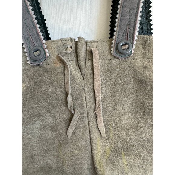 Vintage 1960's Octoberfest Suede Lederhosen Leather Shorts with Suspenders Child - Picture 5 of 9